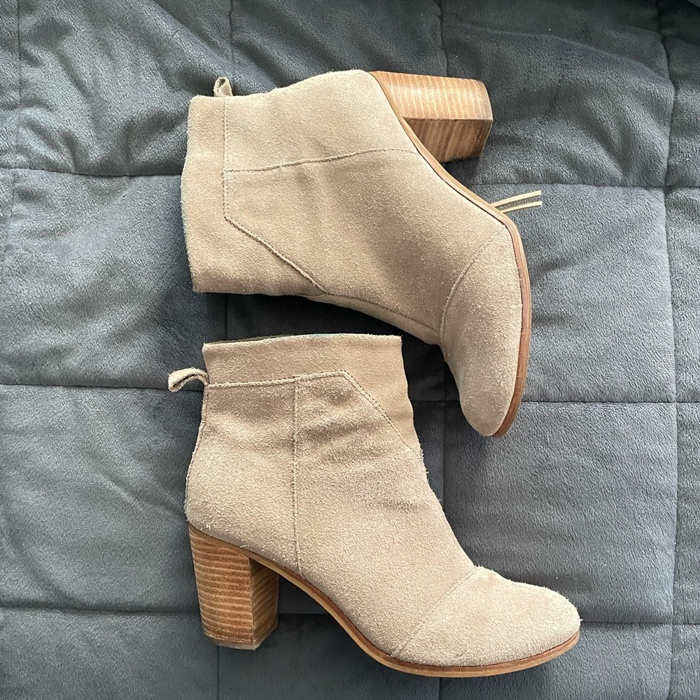 TOMS suede booties, size 9